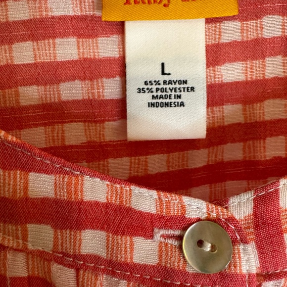 Ruby Road Salmon Pink Plaid Tunic - Picture 5 of 7